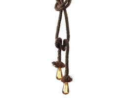 LAMPA PAJĄK SZNUR JUTOWY 2 RAMIONA VINTAGE LOFT 110 cm