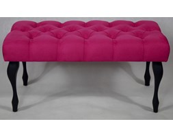 Ławeczka Pufka Pikowana Altara 31 Fuksja Nogi Ludwik Czarne Połysk 80cm - Altara 31 Fuksja