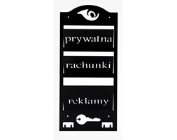 Wieszak do przedpokoju, Organizer na listy, ulotki, reklamy z miejscem na klucze - Czarny