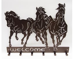 Wieszak na ścianę, Konie w biegu - Czarny