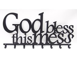Wieszak do przedpokoju God bless this mess - Biały