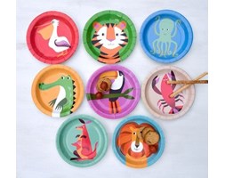 Zestaw 8 papierowych talerzy Rex London Colourful Creatures