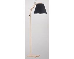 Lampa oprawa stojąca podłogowa drewniana abażurowa Alfa Joga Black 1x60W E27 czarny, jasne drewno 22719