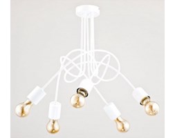 Nowoczesna metalowa lampa wisząca zwis żyrandol Alfa Tango White 5x60W E27 biała 23615