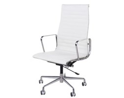 Fotel inspirowany Eames chair EA119 / biała skóra