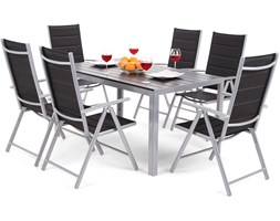 Meble ogrodowe aluminiowe Ibiza Silver / Black 6+1