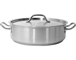 GARNEK NISKI DO DUSZENIA Z POKRYWKĄ ZE STALI NIERDZEWNEJ 36x11CM 11,2L Yato YG-00055