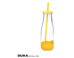 Butelka na napoje ze słomką 400 ml żółta
