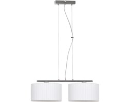 Lampa Wisząca z Abażurem Plisa Chrom Biała