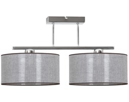 Lampa Wisząca Chrom z Abażurem Materiałem