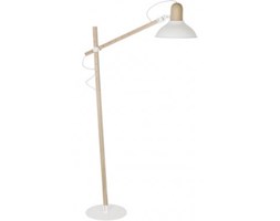 Lampa podłogowa Nowodvorski Wood boy 1x60W E27 biała/drewno 6534