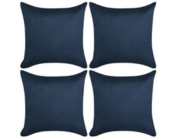 vidaXL Poszewki na poduszki 80x80 cm, zamszowe, 4 szt., granatowe