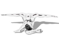 vidaXL Rzeźba Myśliciel, aluminium, srebrna