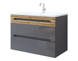 Lazienka.shop Nowoczesna szafka z umywalką 80cm szary połysk Galaxy grafit