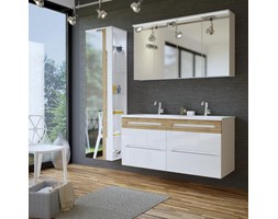 Lazienka.shop Białe meble łazienkowe z podwójną umywalką 120cm