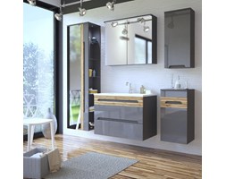Lazienka.shop Szare meble łazienkowe z dużym lustrem Galaxy grafit 80cm