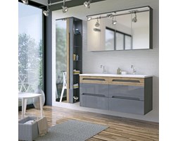 Lazienka.shop Szare meble łazienkowe z podwójną umywalką 120cm
