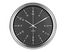 Zegar ścienny Nautical Stainless Steel, czarny, 30 cm - KARLSSON - DECOSALON - Zakupy bez ryzyka