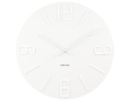 Zegar ścienny Relief XL, biały, 60 cm - KARLSSON - DECOSALON - Zakupy bez ryzyka