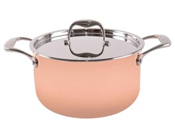 Orion Garnek miedziany z pokrywką Morreti Grande, 22 cm