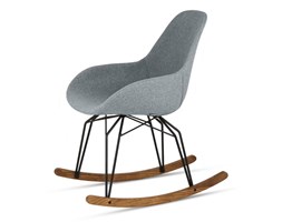 Fotel bujany DIAMOND BLACK/WALNUT DIMPLE POP step