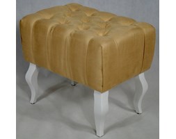 Ławeczka Pufa Pufka Pikowana Zabudowana Beż Altara 3 Nogi Wygięte Białe Półmat 50/35/46cm