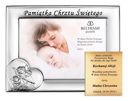 Prezent na Chrzest Ramka Anioł Stróż PR436