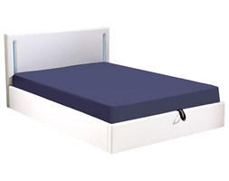 Łóżko Erin 140x200 LED, z pojemnikiem, ekoskóra białe