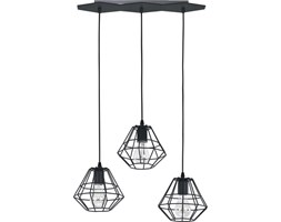 Lampa wisząca druciana zwis żyrandol diament TK Lighting Diamond 3x60W E27 czarna 846