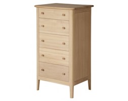 Signu Design Komoda dębowa 5 szuflad Harrison