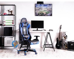 Fotel Obrotowy Z Mobilnymi Poduszkami Racer Gts Czarno-Niebieski
