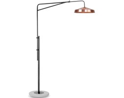 Lampa podłogowa Brighton, czarno-miedziana