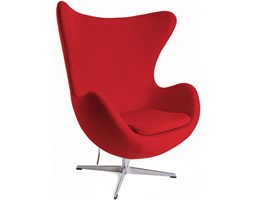 Czerwony Fotel JAJO Wełna Naturalna Inspirowany Projektem Egg Chair
