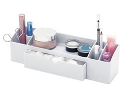 Biały organizer z szufladką InterDesign Med+, 30 x 9 cm