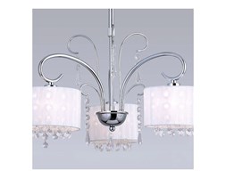 Dekoracyjna LAMPA wisząca SPAN MDM1583/3 Italux abażurowa OPRAWA kryształki nowoczesny ŻYRANDOL glamour organza chrom biała