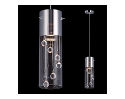 LAMPA wisząca CORDELL MDM1835-1 Italux szklana OPRAWA z kryształkami ZWIS tuba crystal chrom przezroczysta
