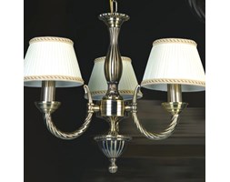 Żyrandol LAMPA wisząca FRATI MD71028/3 Italux klasyczna OPRAWA abażurowa biała złota