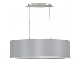 LAMPA wisząca MASERLO 31612 Eglo abażurowa OPRAWA zwis elipsa nikiel satynowany szary srebrny