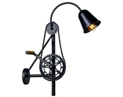 Kinkiet LAMPA ścienna BIKE 20211102 Kaspa dekoracyjna OPRAWA designerska metalowa zębatka łańcuch czarny