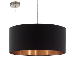 LAMPA wisząca PASTERI 94914 Eglo okrągła OPRAWA abażurowa zwis czarny miedź