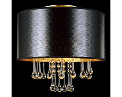 Sufitowa LAMPA glamour SASHA MXM2028/3 Italux okrągła OPRAWA krople łezki PLAFON czarny