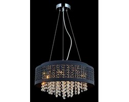 Wisząca LAMPA glamour DORIS MDM-2587/4BK Italux ażurowa OPRAWA metalowa zwis z kryształkami crystal czarny