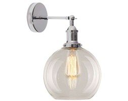 Industrialna LAMPA ścienna NEW YORK LOFT NO. 2 CH LA035/W_chrom Altavola szklana OPRAWA kula ball KINKIET chrom przezroczysty