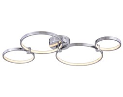 Plafon LAMPA sufitowa VALENTI MX48002-4 Zumaline OPRAWA LED 30W okręgi pierścienie rings chrom