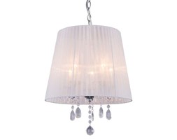 LAMPA wisząca CESARE RLD94350-5A Zumaline abażurowa OPRAWA glamour z kryształkami crystal biała