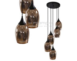 LAMPA wisząca MARINA 35-51639 Candellux szklana OPRAWA zwis kaskada miedziana