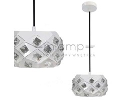 Wisząca LAMPA glamour DELPHI 31-57648 Candellux metalowa OPRAWA zwis z kryształkami crystal biały