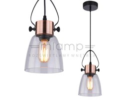 LAMPA wisząca VIDEO 31-56634 Candellux szklana OPRAWA zwis vintage miedź przezroczysty