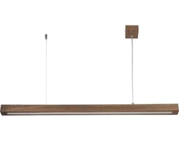 LAMPA wisząca FUTURA WOOD LOW 32706 Sigma drewniana OPRAWA prostokątna LED 8W zwis belka orzech włoski