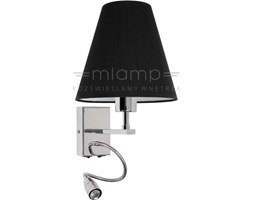 Kinkiet LAMPA ścienna RELAX 5735128 Britop abażurowa OPRAWA do czytania LED 1W na regulowanym peszlu chrom czarna